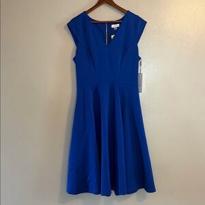 Calvin Klein Royal Blue Fit-and-Flare Midi Dress